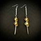 Medieval Silver Sword with Skull Dangle Earrings | Gothic Gold Skull and Dagger Statement Jewelry