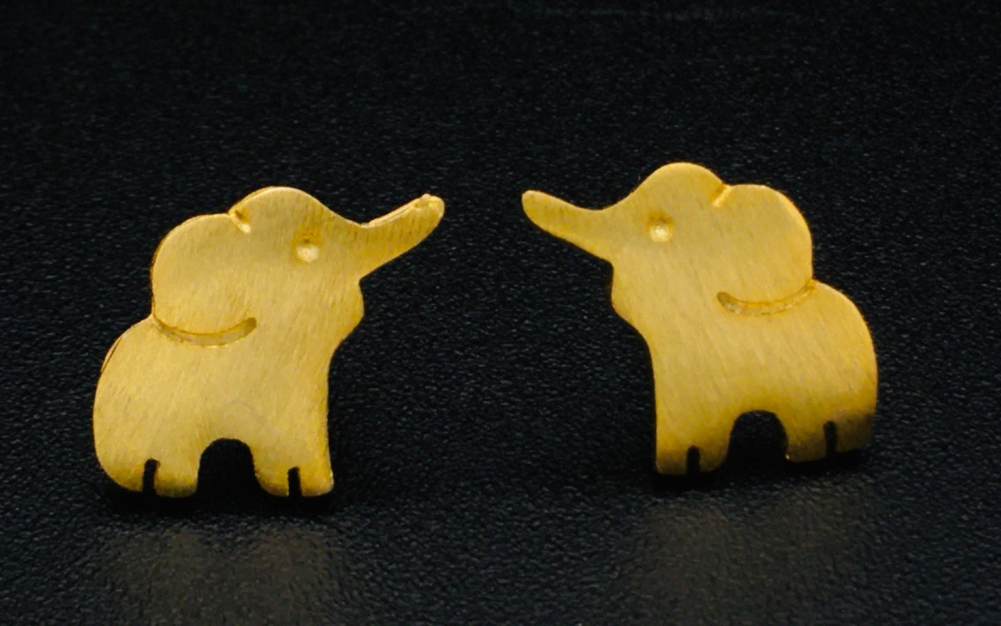 Minimalist Golden Elephant Stud Earrings