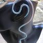Vintage Silver and Blue Snake Ear Wrap | Bohemian Serpent Ear Cuff | Dragon Ear Wrap for Left or Right Ear | No Piercing Needed