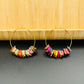 14K Gold Plated Boho Hoop Earrings with Colorful Sea Shell Charms, Bohemian Style Lightweight Beach Jewelry