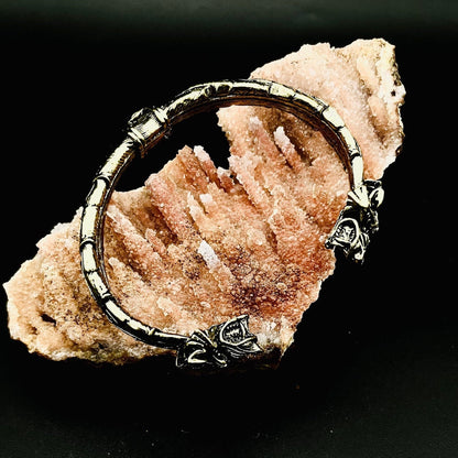 Antique Gold Dragon Cuff Bracelet with Dual Heads | Gold Victorian Cuff Bracelet | Gothic Vintage Bracelet