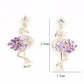 Bohemian Purple Flamingo Earrings