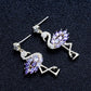 Bohemian Purple Flamingo Earrings