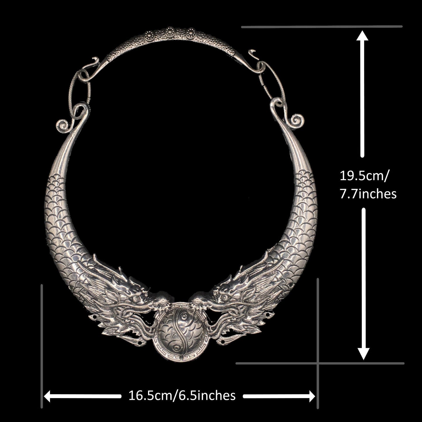 Gothic Dragon Necklace Choker - Vintage Double Dragon Necklace |Statement Jewelry, Cosplay Jewelry