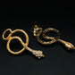 Gothic Gold Snake Drop Earrings | Victorian-Style Serpent Statement Jewelry with Imitation Diamonds
