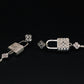 Silver Lock and Key Love Earrings with Diamond CZ | Love Knot Earrings | Padlock and Key "Keys to My Heart" Jewelry