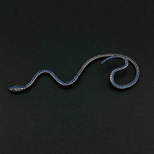 Vintage Silver Blue Snake Ear Wrap