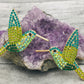 Emerald Green Hummingbird Stud Earrings