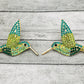 Emerald Green Hummingbird Stud Earrings